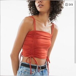 Urban Outfitters Ruched Straight Neck Cami